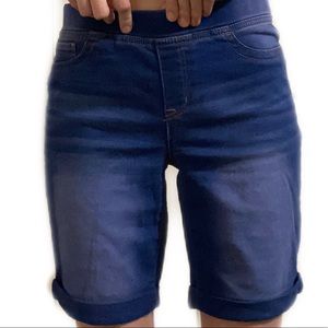 Medium Faded Mid Rise Jean Shorts